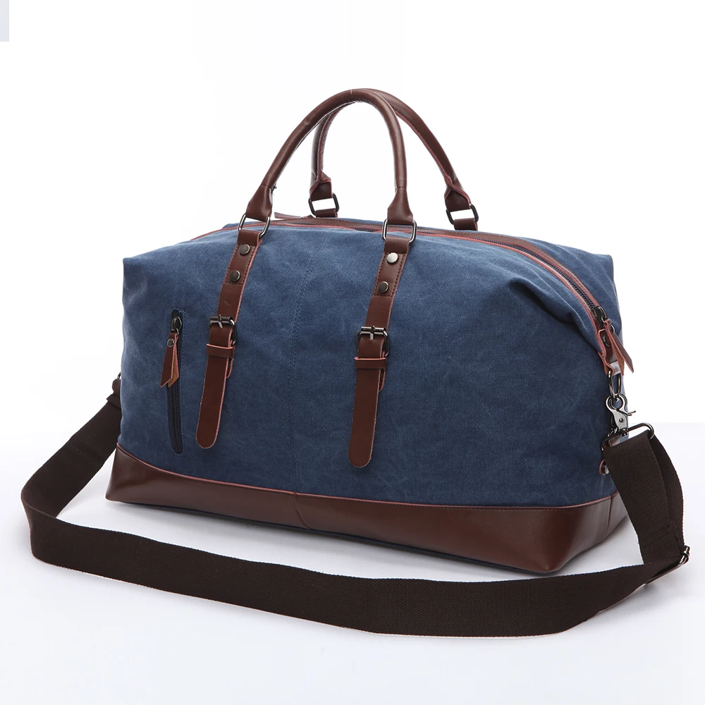 Original Canvas Leather Men Travel Bags Carry on Luggage Bags Men Duffel Bags Travel Tote Large Weekend Bag Overnight