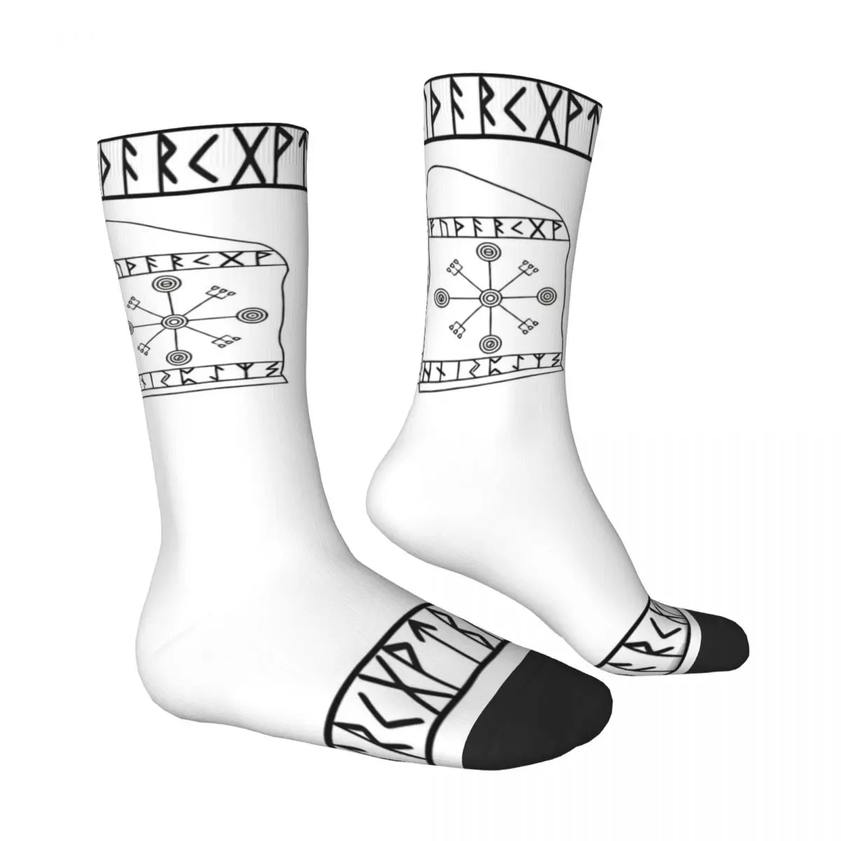 Funny Happy Men's Socks Veioistafur Retro Harajuku Viking Hip Hop Novelty Casual Crew Crazy Sock Gift Pattern Printed