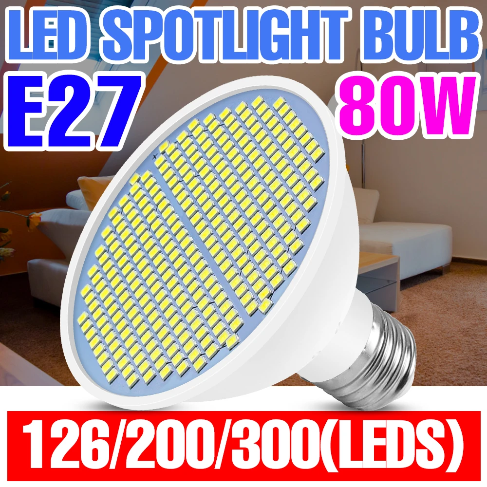 

LED Light Bulb E27 Spotlight 220V Lampara 110V LED Corn Light 30W 50W 80W Bulb Energy Saving Lamp For Home Living Room Lighting