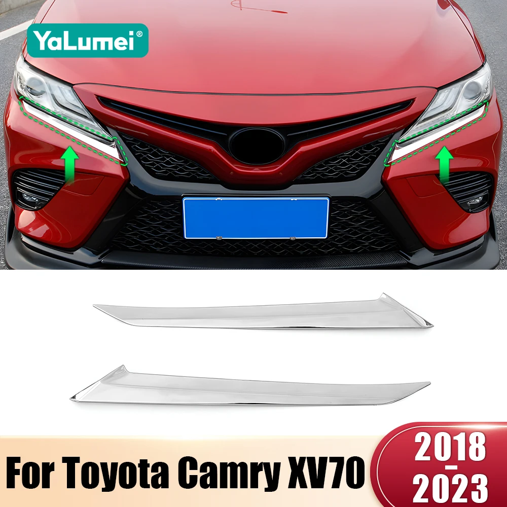 Für Toyota Camry 70 XV70 2018 2019 2020 2021 2022 2023 Hybrid 2 stücke Auto Scheinwerfer Augenlider Deckel Evil Eye augenbrauen Zubehör