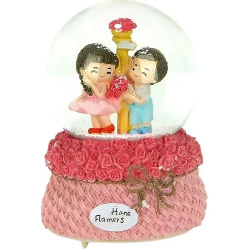 Hediyekanalı First Kiss B Water Globe Big size Motorlu Lighted Snow Globe