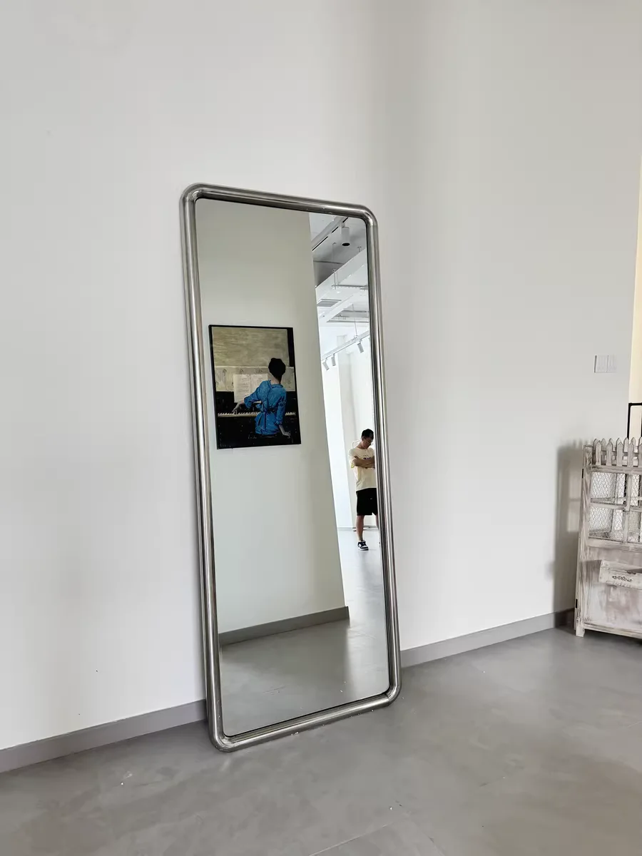 Stainless steel frame high-definition mirror, modern minimalist full-length mirror, indoor decorative mirror YX789TB