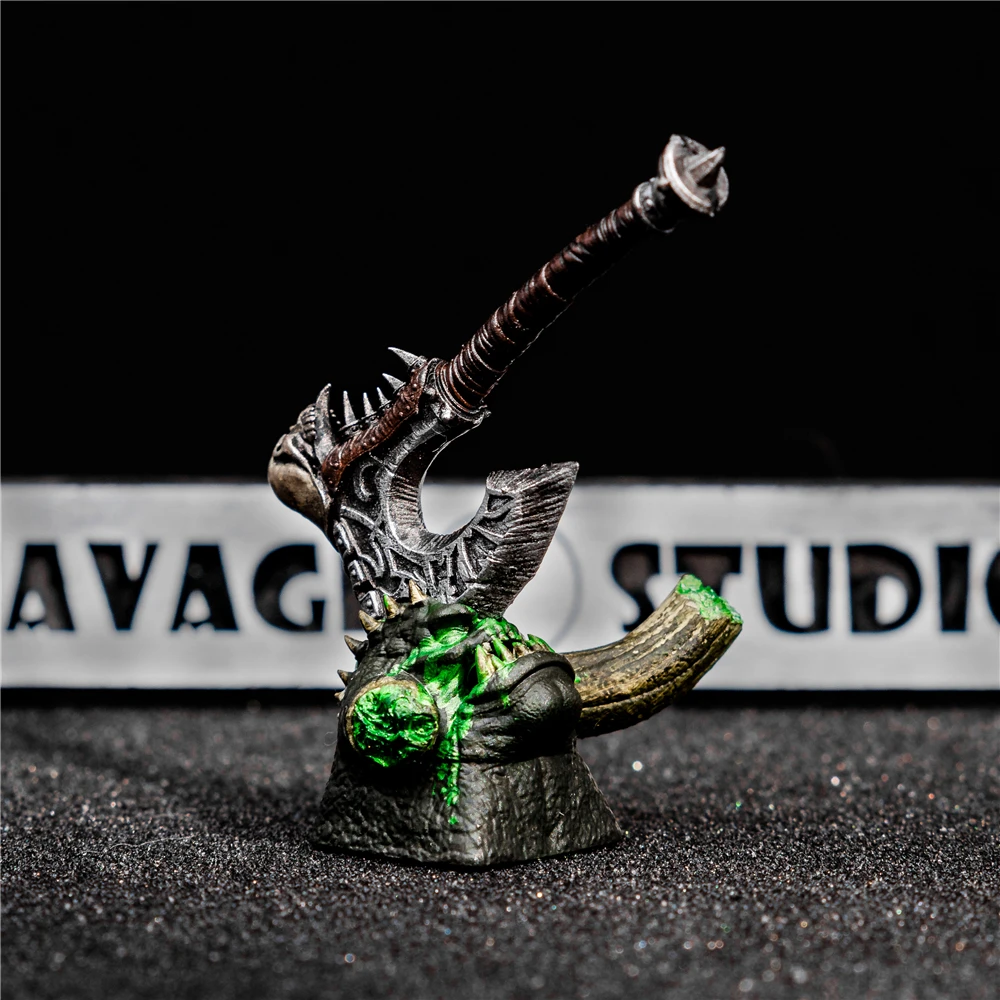 

Магнитный колпачок Battle Axe в стиле фэнтези для механической клавиатуры — чехол ручной работы из смолы и игровой подарок для игроков