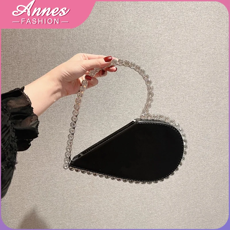 

Small Celebrity Design Diamond Love Banquet Handbag French Dinner Bag Female Sparkling Bag Evening Clutch Women's Designer