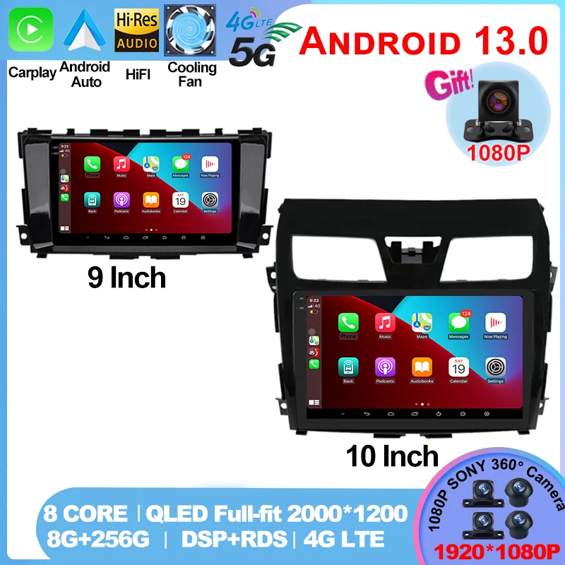 

For Nissan Teana Altima 2013 - 2018 Android 13 Car Radio RDS BT AHD Player ADAS Multimedia 4G DSP Navigation GPS WIFI Stereo