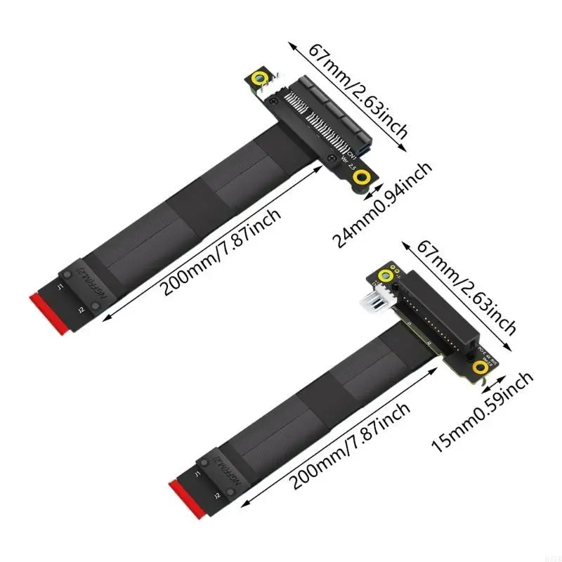 H37B PCIe 4x Cable extensión M.2 m Clave para PCIe 16x 8x 4x 2230/2242/2260/2280 Risers