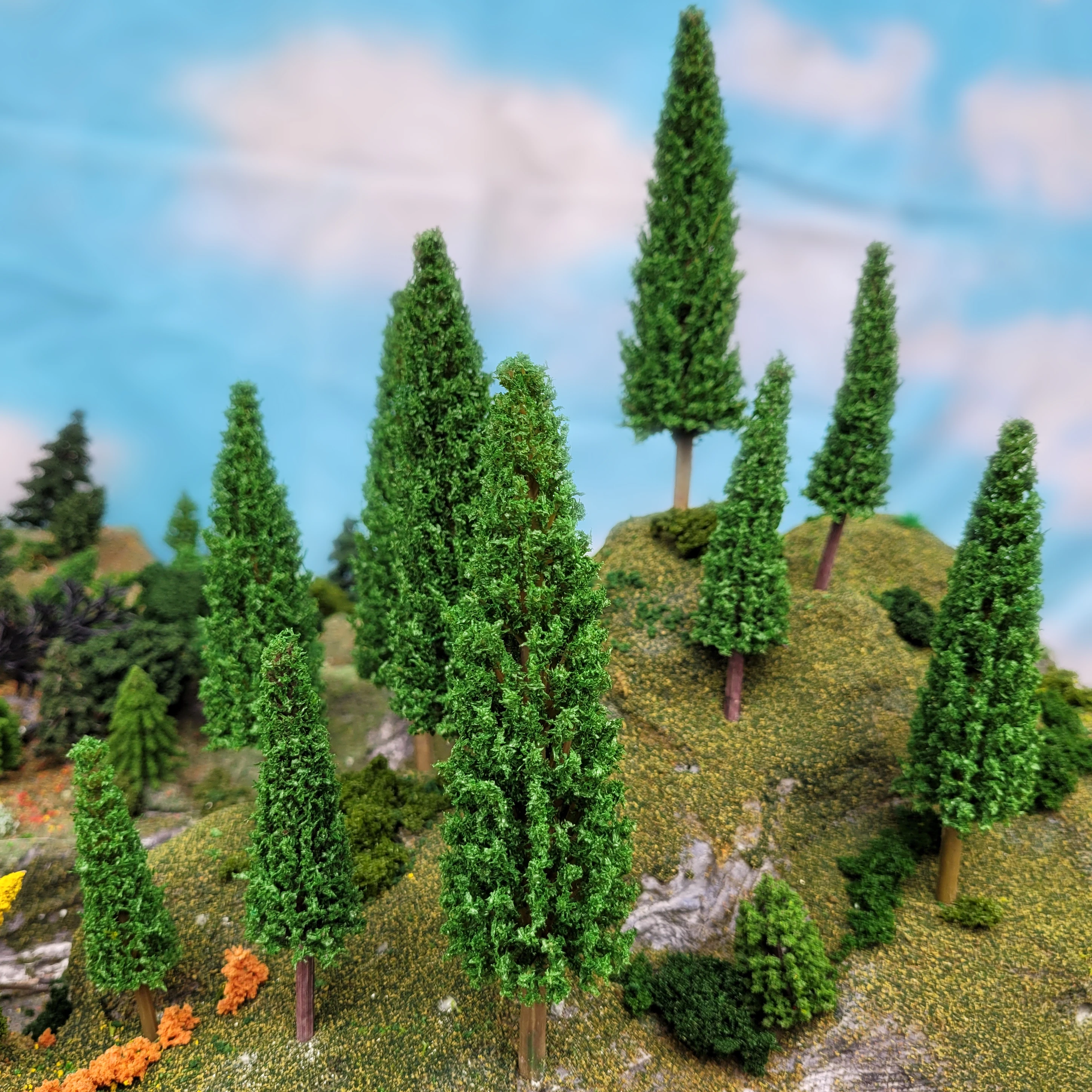 20pcs 9-13cm mixed Simulation Pine Tree Model Train Railway Layout Scenery Diorama Diy Micro-landscape decration