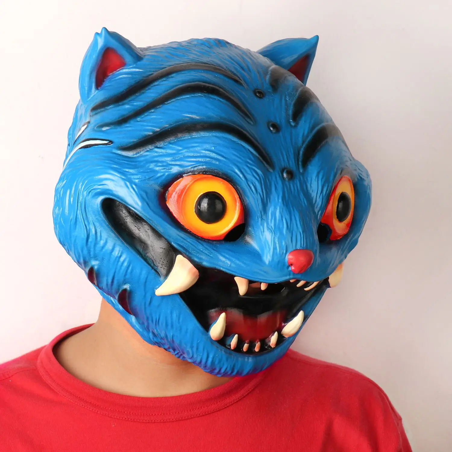Anime KPop Demon Hunters Blue Tiger Maskers Cosplay Latex Masker Halloween Maskerade Partij Carnaval Prop
