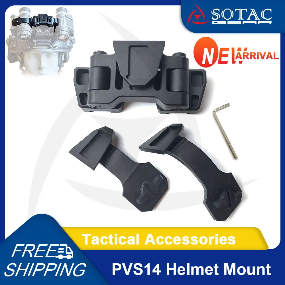 

SOTAC Tactical Metal NVG J Arm Mount Helmet Mount Kit for Dual PVS-14 Night Vision Bridge Mount Binocular Adapter Accessories