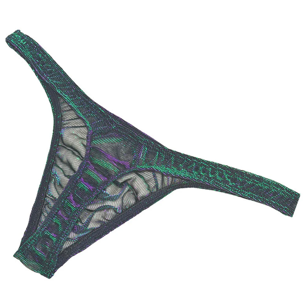 

Panties Sexy Men Underwear Mesh Pouch Green Lingerie Low Waist Panties Sexy Soft Briefs G String Fit For Most Men