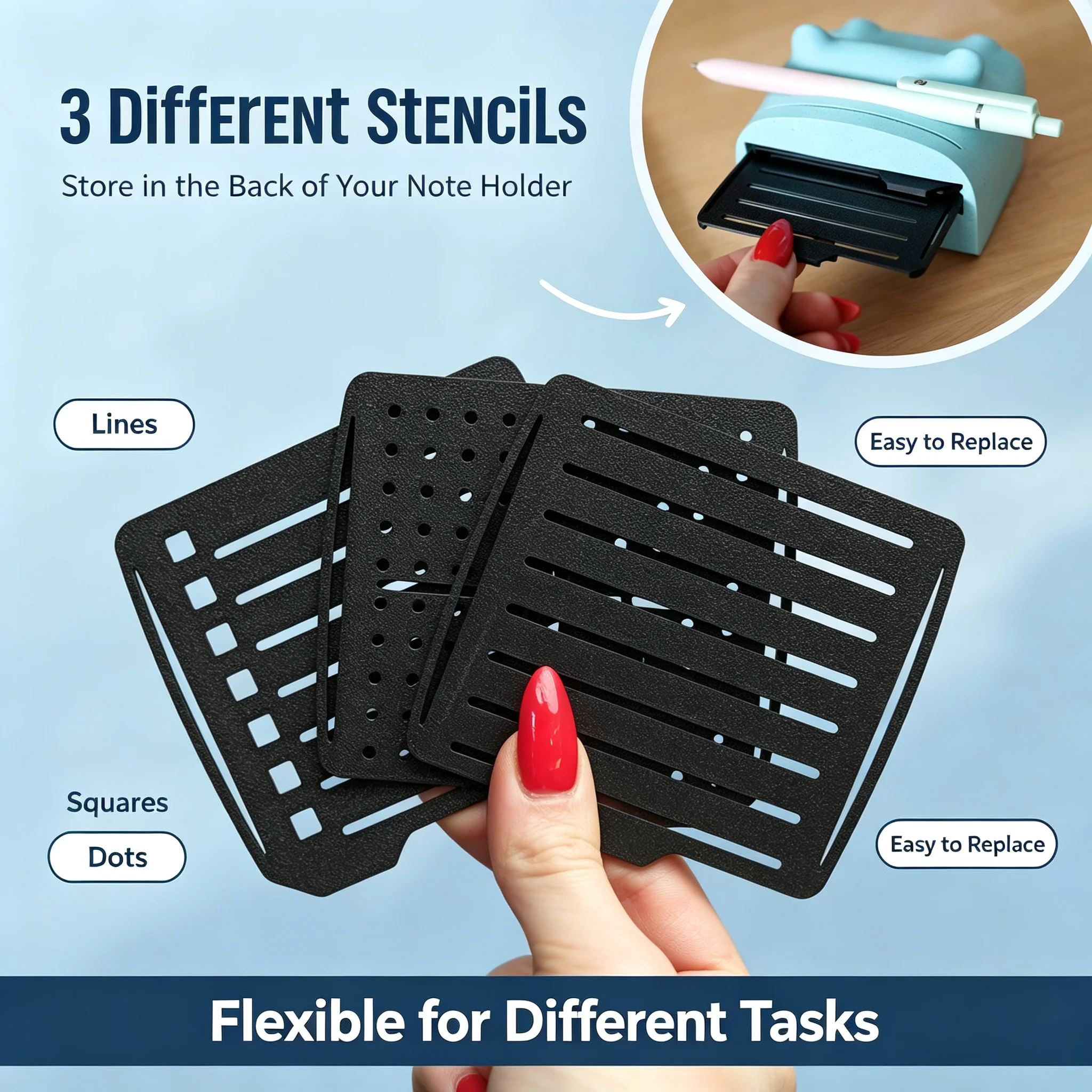 2026 New Desk Organizer Pen Holder Pencil Stand, Cute Resin Frog Hippo Cow Note Dispenser with Sticky Memo Photo Slot Hot Office