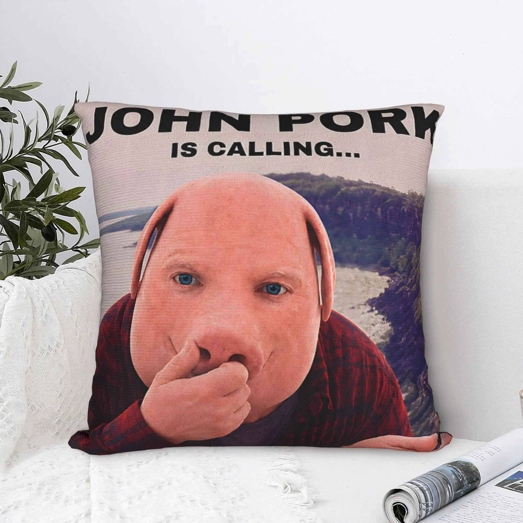 Pillow Cover John Pork Calling Decline Accept Incoming Call  Morden Pillow Case For Living Room Bed Chair Pillowcases