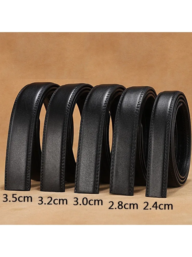 Ceinture de créateur de 2,8 cm pour hommes, ceinture en cuir de vache de haute qualité, marque de luxe, sans boucle