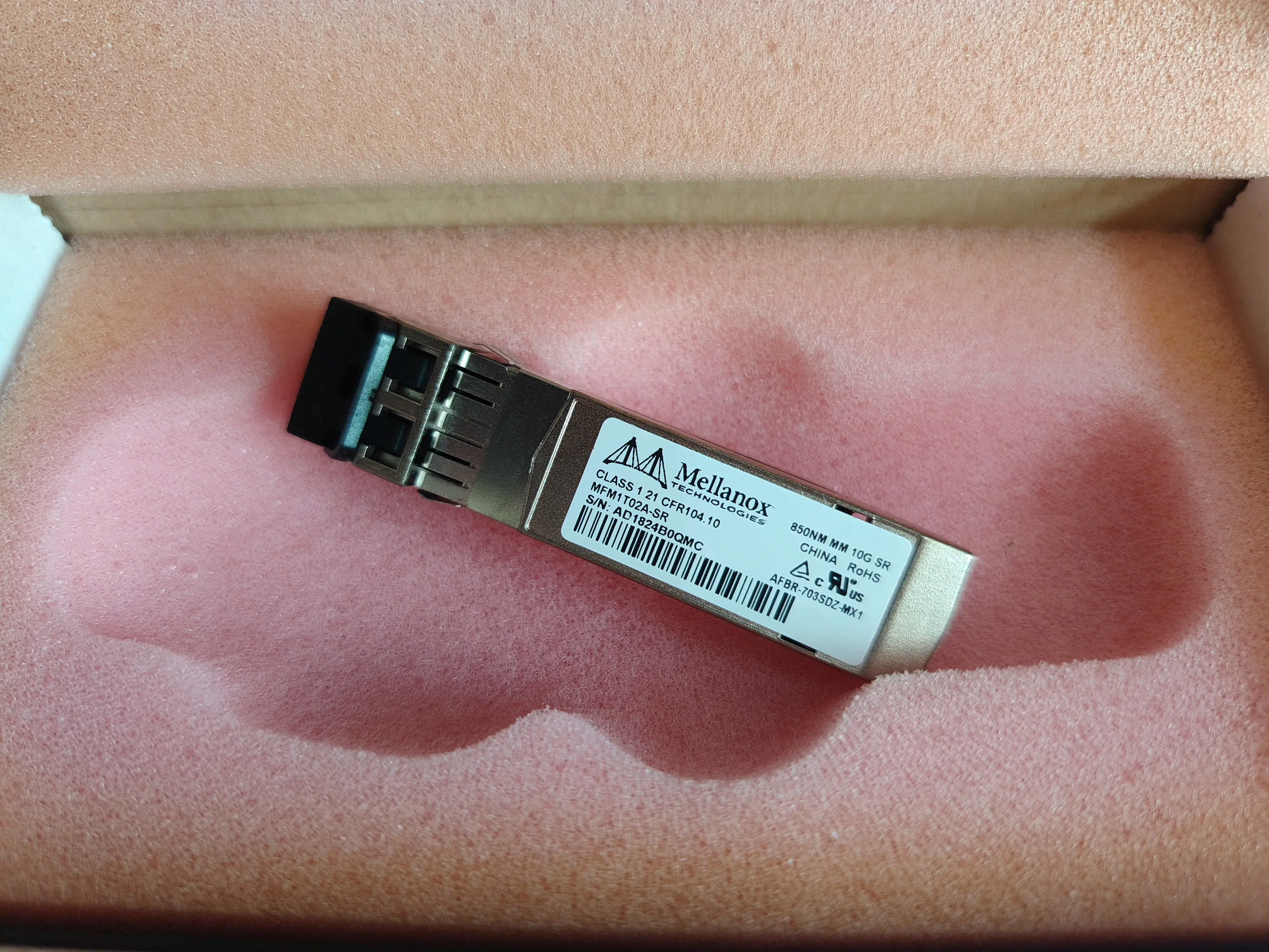 Mellanox Fiber Module Sfp 10gb/MFM1T02A-SR/AFBR-703SDZ-MX1 850NM MM 10G SR Fiber Optische Module SFP/Mellanox Module Sfp