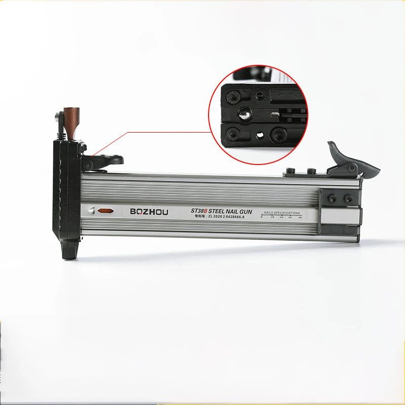 Imagem -03 - Manual Semi-automática Aço Nail Gun Nailer Wire Slot Carpintaria Decoração Reload Rebound Installer Driver St38