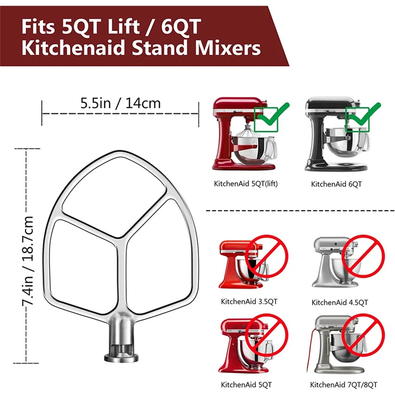 Hot New Paddle ATTACHMENT สําหรับ Kitchenaid Stand Mixer 5 Quart Lift และ 6 Quart,Flex EDGE Beater,เครื่องล้างจานปลอดภัย