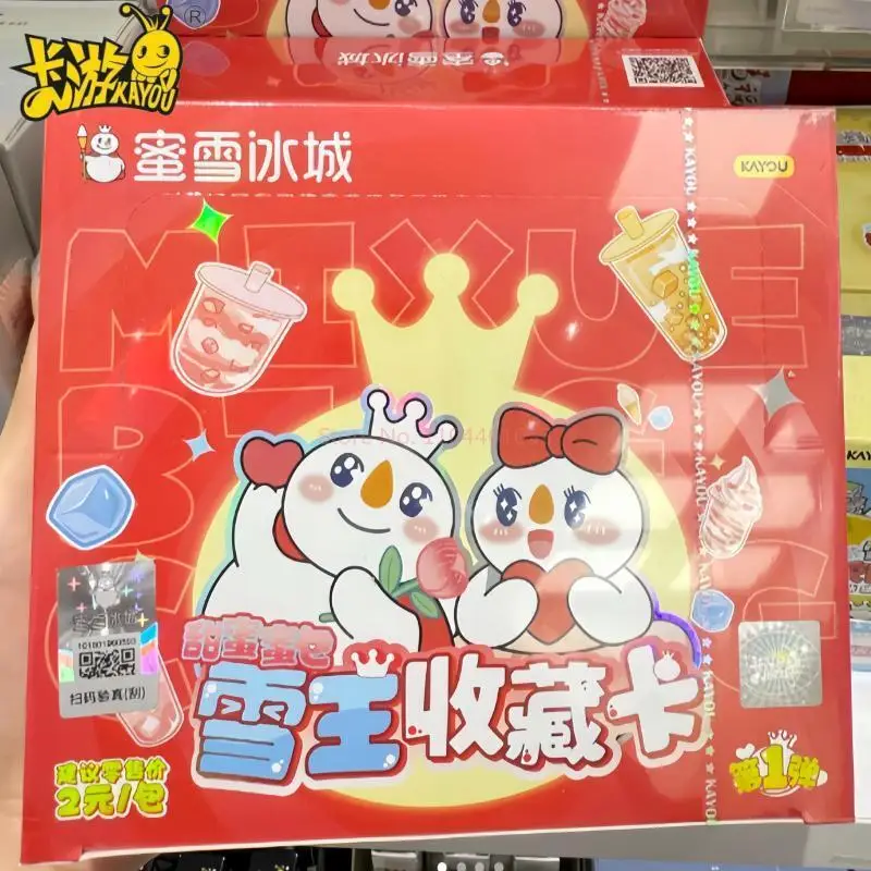 

KAYOU Original Mixue Bingcheng Snow King CollectibleCards Sweet Honey Pack Peripheral Toy Card Pack for Fans Collectors Gifts