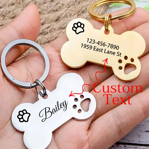 1 pc abstract dog footprint Custom Name and text Personalized Dog Tags Cat Dog ID Tag Name with Cute Symbols Personalized Pet I