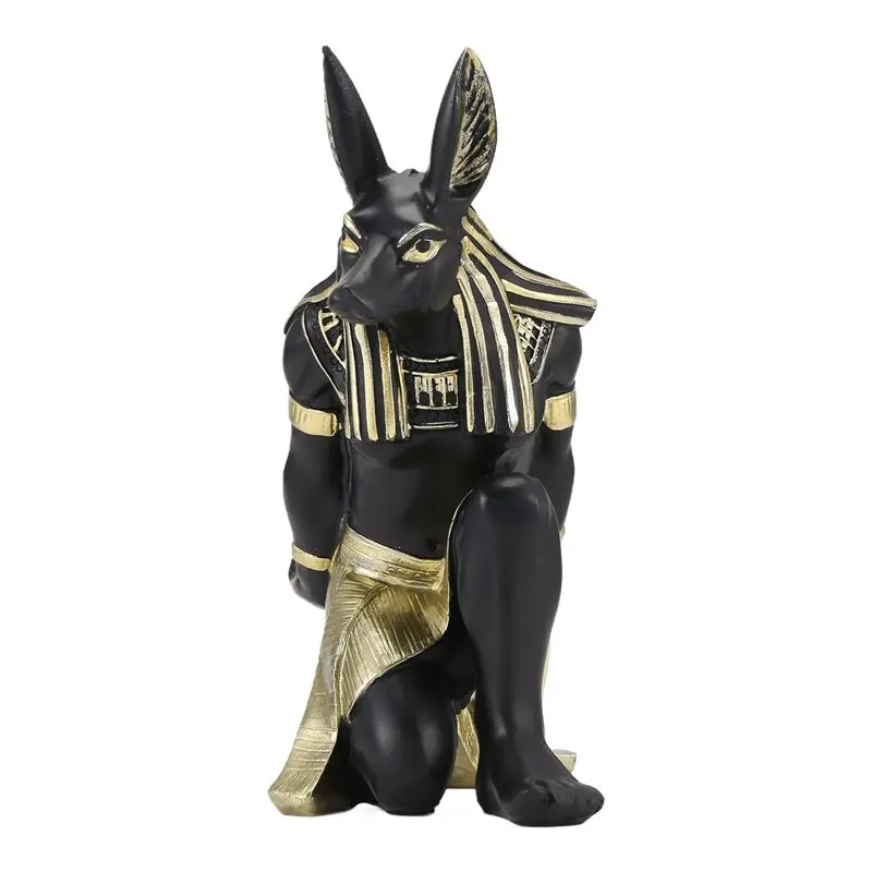 NEW HOT In Stock-Resin Anubis God Wine Rack Figurines Modern Egypt Dog Miniatures Statues Animal Interior Home Desk Decor Sculpt