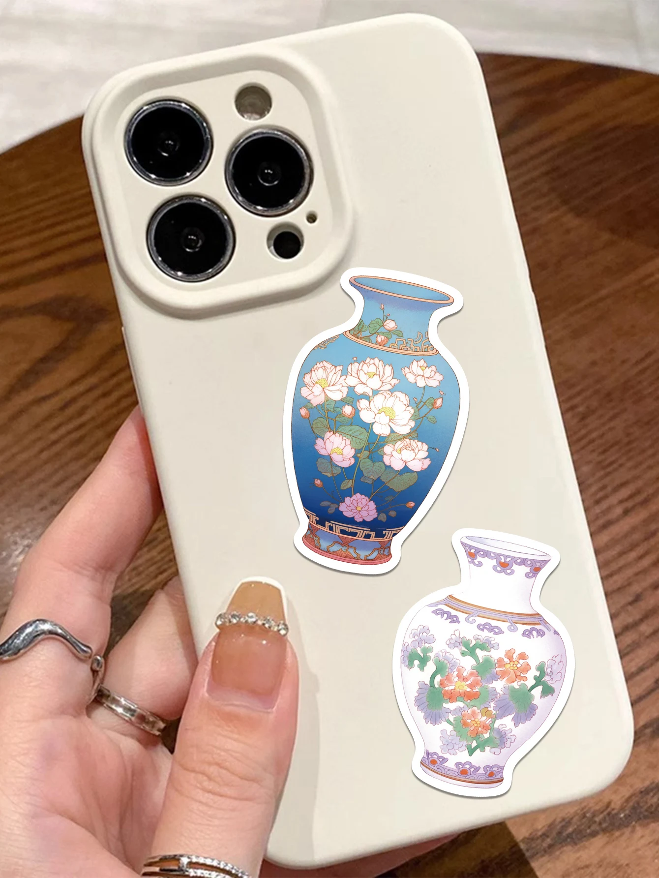 50pcs ceramic sticker Classical blue and white porcelain decoration notebook suitcase skateboard diy waterproof sticker