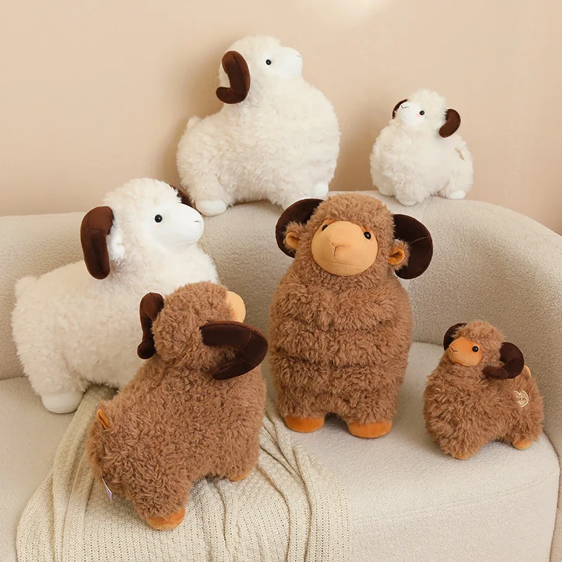 23-45cm Funny Fluffly Sheep Cute Plush Toys Cartoon Stuffed Animal Goat Soft Chubby Little Sheep Girl Hug Pillow for Kid Gifts