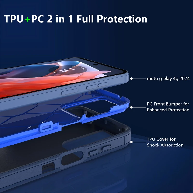 For Motorola Moto G Play 4G 5G 2024 Case Shockproof Matte Phone Bumper Hybrid Protect Cases MotoG Play Moto G Play 5G 2024 Cover