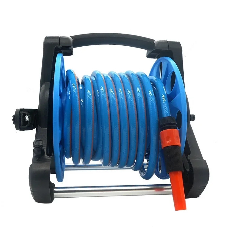 

Heavy Duty Water Hose Storage Stand Set 100 Meter Retractable Garden Hose Reel with Holder on Wheel 10m - 100m
