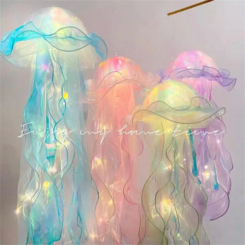 Jellyfish Lamp Portable Flower Lamp Girl Room Atmosphere Decoration Lamp Bedroom Night Lamp Home Decoration