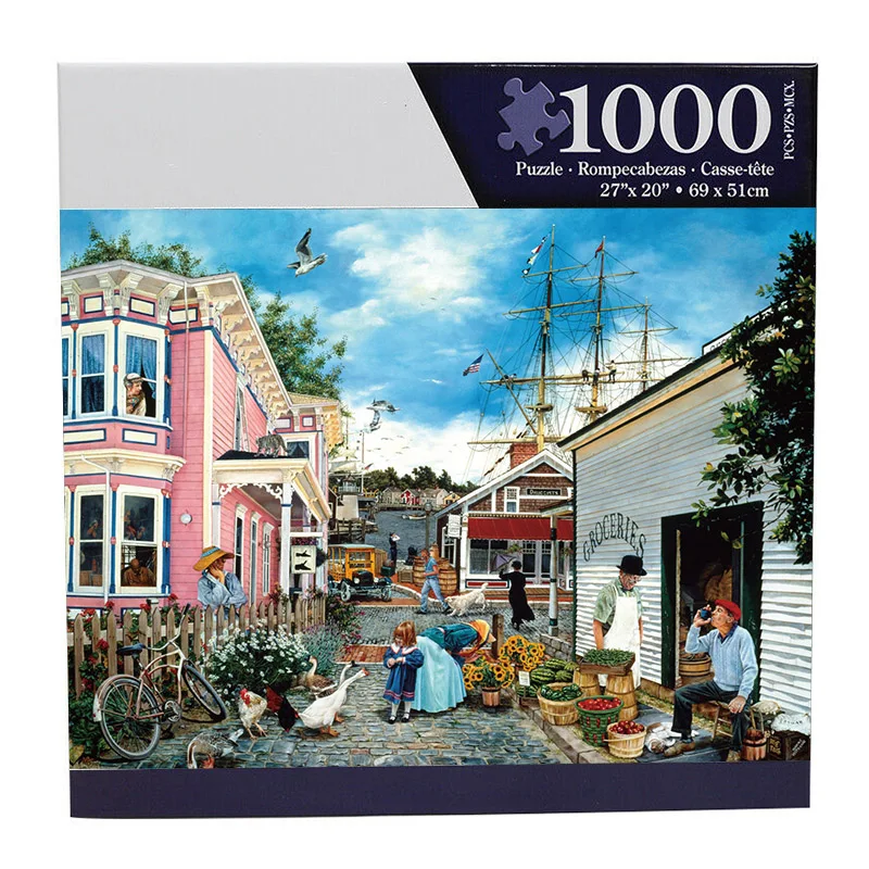 Puzzle de voiture pour enfants, assemblage de jeux dos, cadeau jouet d'apprentissage, 1000 pièces