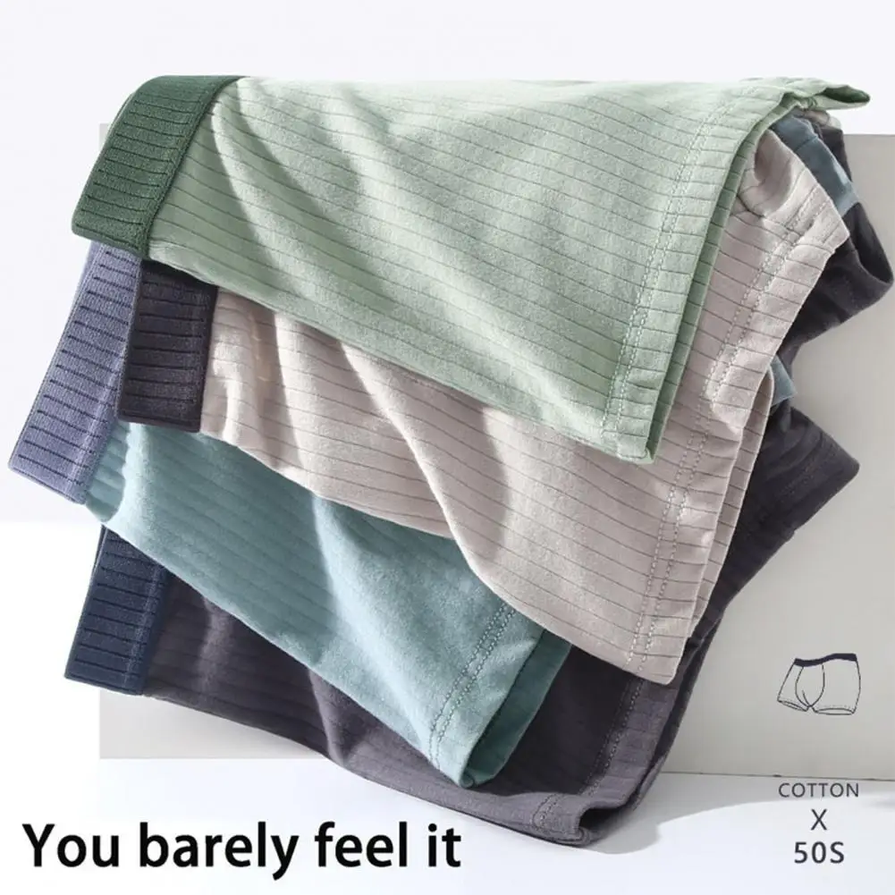 Boxers Quick Dry para Homens, Calcinhas Macias na Moda, Calcinhas Slim Fit, 4 PCs