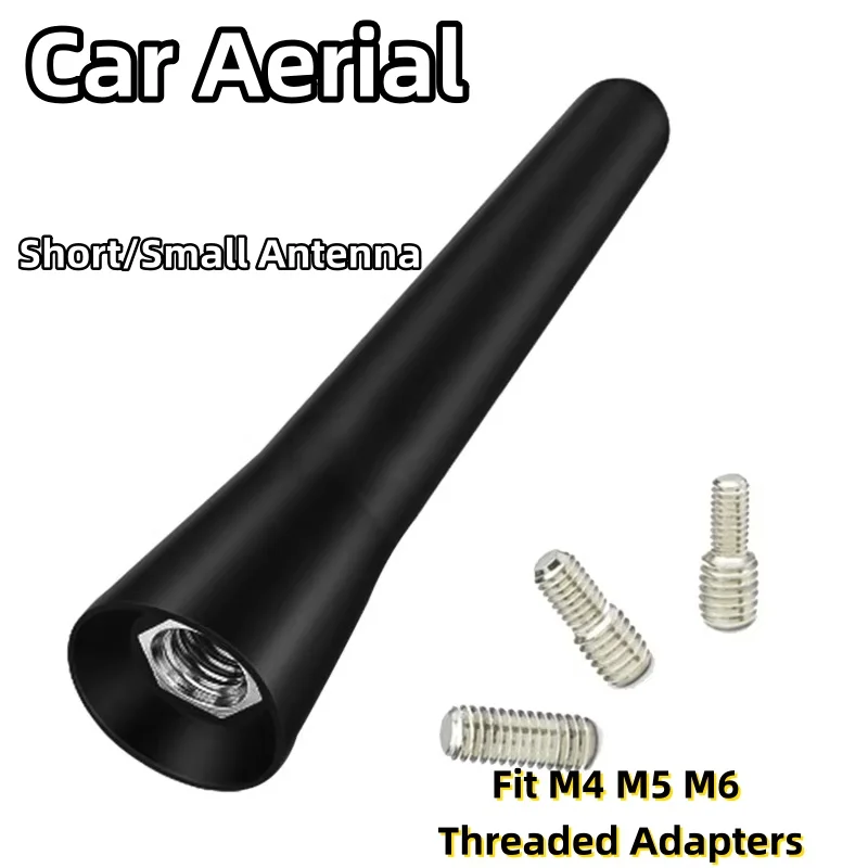 

Small Car Aerial Short Roof Antenna - Universal AM/FM Radio Aerial with M4 M5 M6 Threaded Adapters