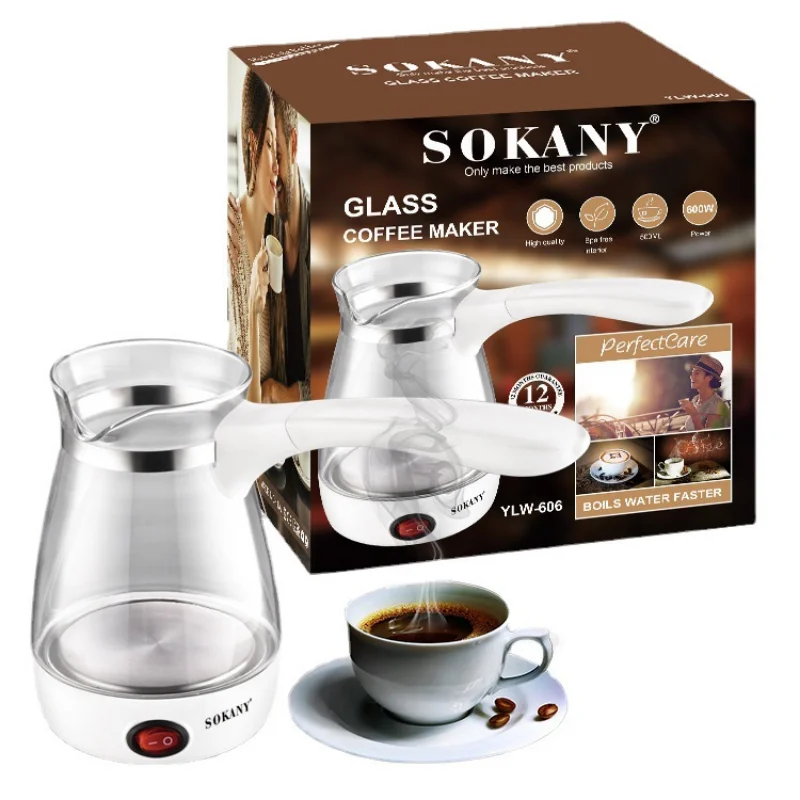 

SOKANY606 Турецкий кофейник Стеклянный электрический чайник 500 мл Чайник COFFEE KETTLE