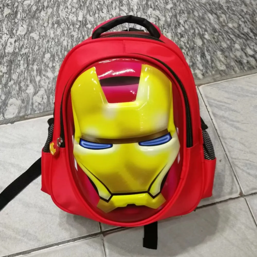 Iron Man Cute children\'s Kindergarten Backpack Cartoon 3D Anime Character Patterns Fashion comodo schiarire la borsa da scuola