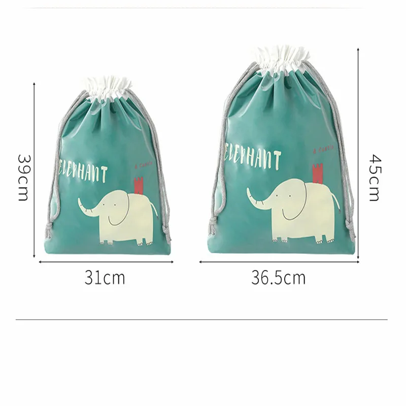Double-layer Shoe Bag Waterproof Drawstring Cosmetic Clothing Classification Sort Out Bag Cartoon Travel Storage Bag Organizer
