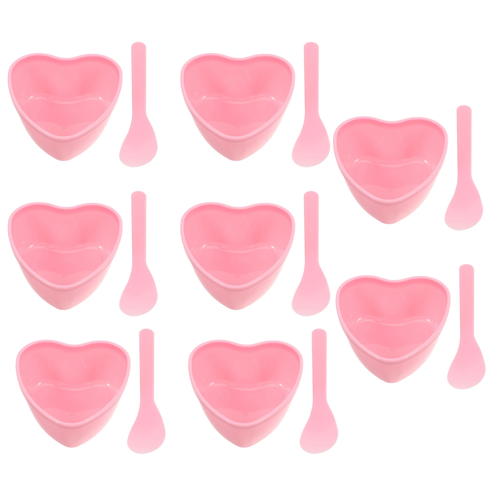 قناع الوجه على شكل قلب وردي، مجموعة وعاء خلط، سطح أملس، بلاستيك عملي، العناية بالبشرة، سبا، السفر، أوعية الوجه، أدوات التجميل