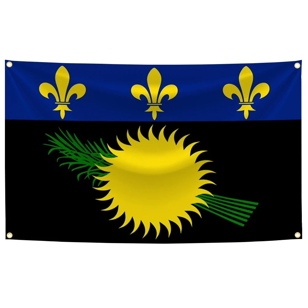 

90x150cm French Guadeloupe Flag Polyester Digital Printing Banner Wall Art Home or Outdoor Decoration Tapestry