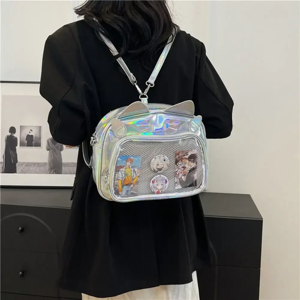 

Сумка на молнии Kawaii Cat Itabag, хлопковая сумка для хранения товаров Idol, прозрачный карманный кошелек, сумка для мелких предметов, модные рюкзаки
