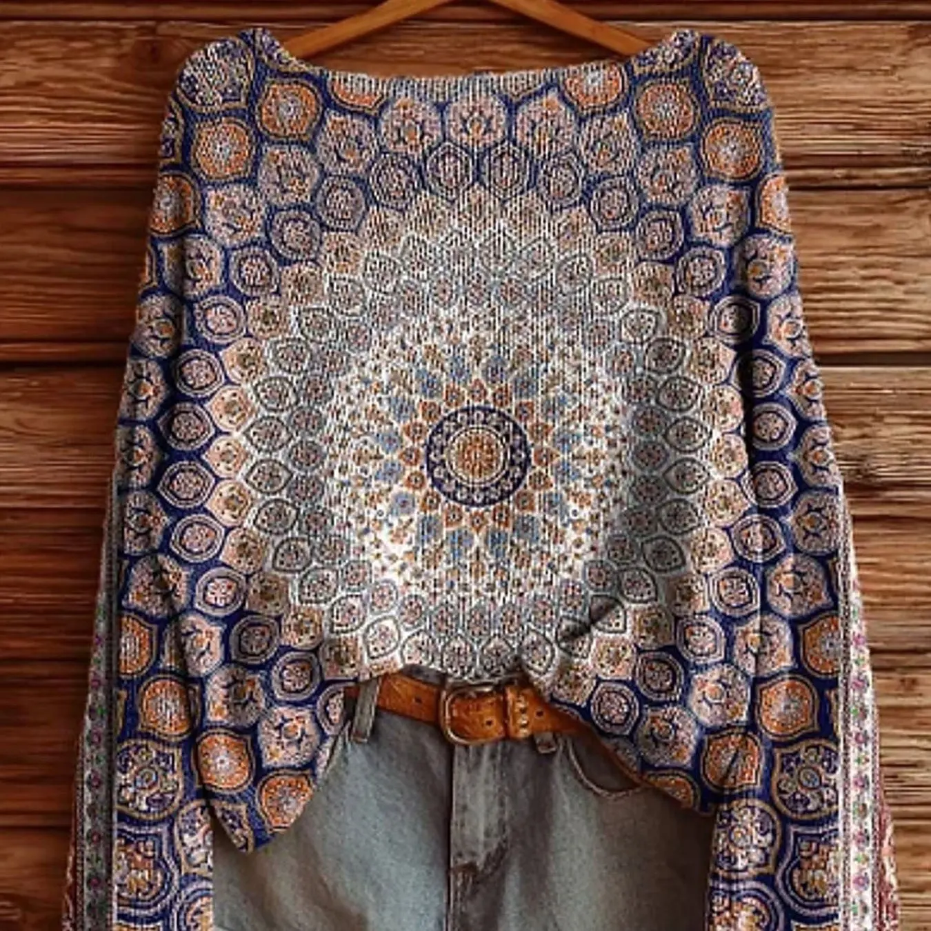 

Vintage sweater Autumn Winter tribal Pullover bohemian Sweater For Women Casual Knitwear Female Clothing Soft Streetwear Tops