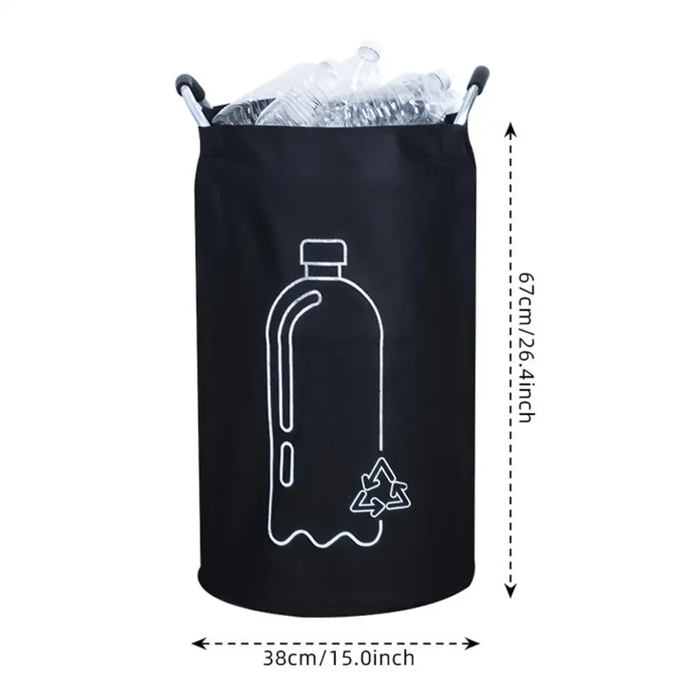 Sac de rangement pour bouteilles, poubelle de recyclage de 82l avec poignée en aluminium, panier à l