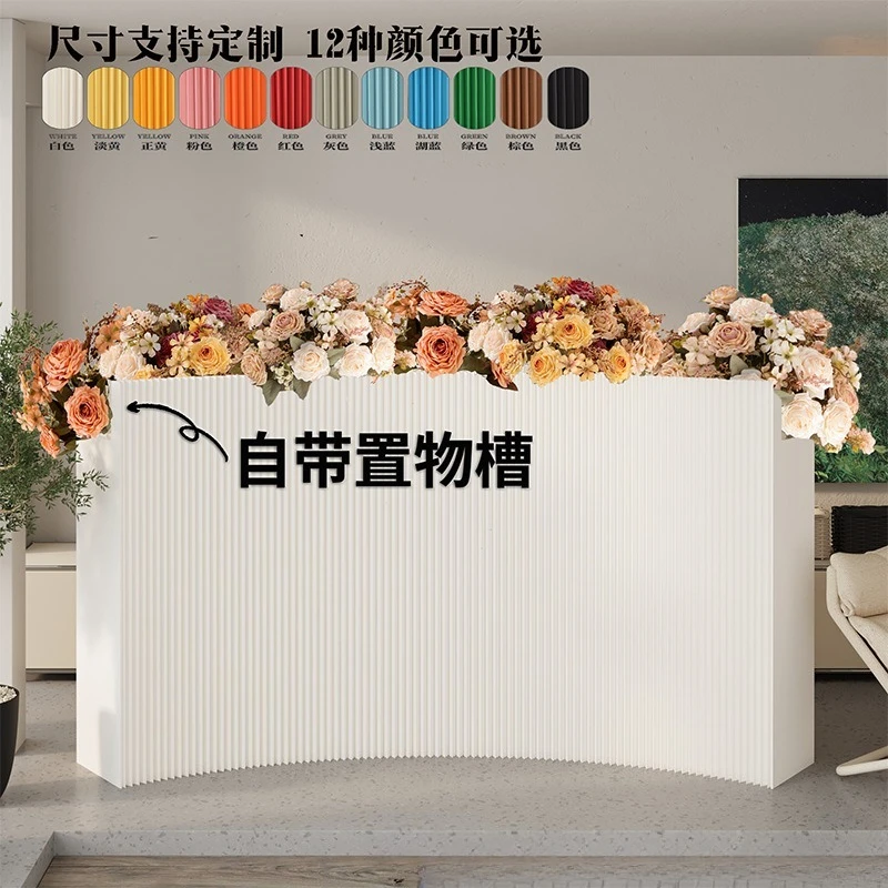 Paper Room Divider Panel, No Drill Self-assemble Movable Partition with Storage for Shop