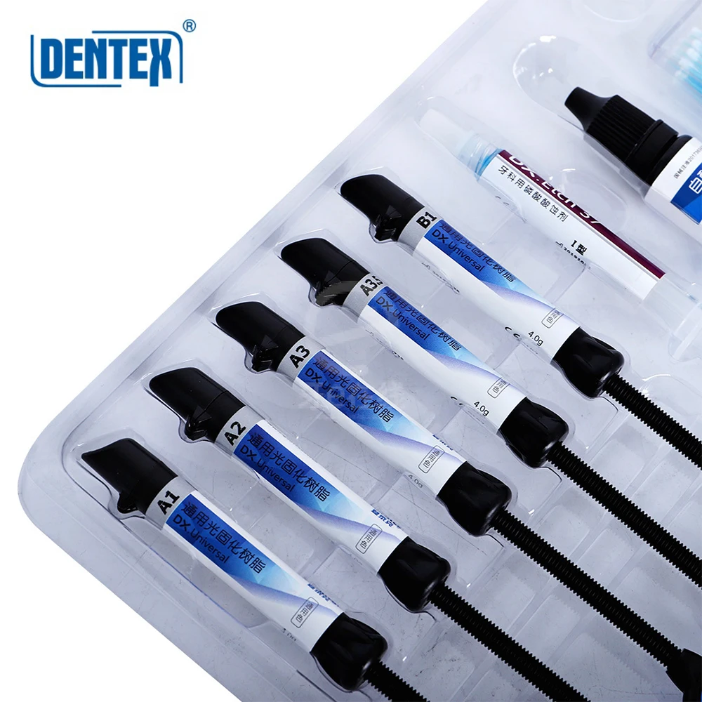 Dentex Dental Curing Light Glue Universal Composite Resin/Adhesive Bonding/Etch Gel Kit Orthodontic Bracket Adhesive Teeth