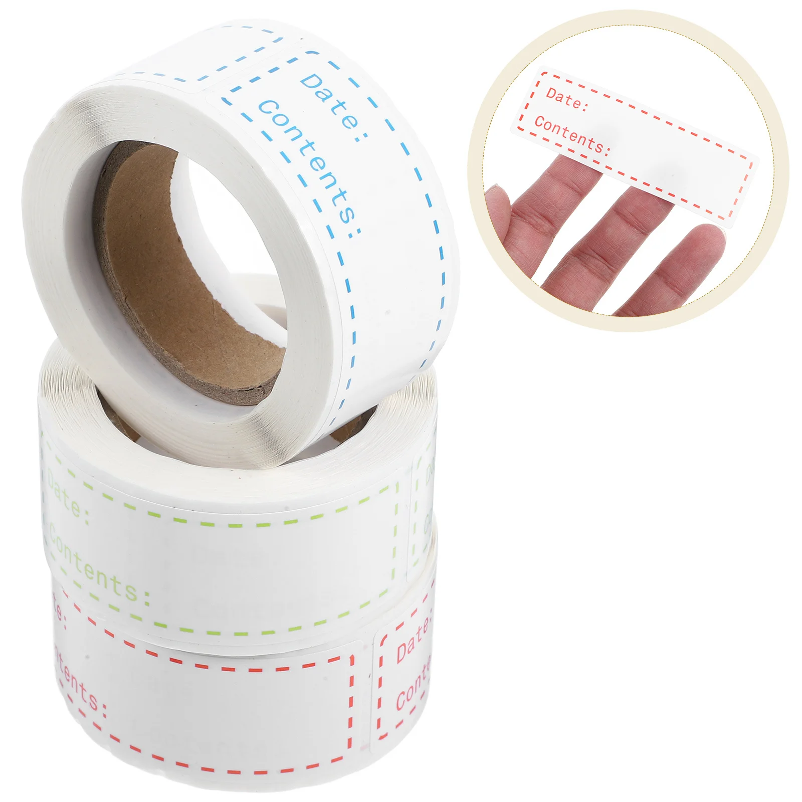 

3 Rolls Food Date Labels Removable Freezer Adhesive Labels Kitchen Storage Tape for Food Containers Easy Peel Organizing