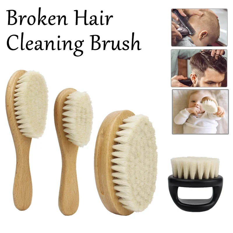 

New Baby Care Pure Natural Wool Baby Wooden Hair Brush Newborn Comb Hair Bath Brush