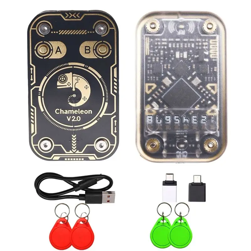 lxyb18b-lecteur-d'emulateur-de-puce-intelligente-rfid-chameleon-v20-duplicateur-125khz-1356mhz-decodeur-de-carte-2xuid-cuid-porte-cles