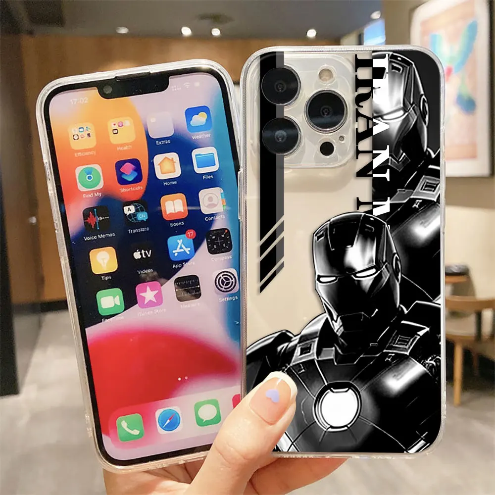 

Black Marvel Spider-Man Heroes Custom Phone Case For Redmi Note 14 13 12 12S 11 11T 11S 10 9 10S 9S 9T 8 Pro Max Clear Capa Case