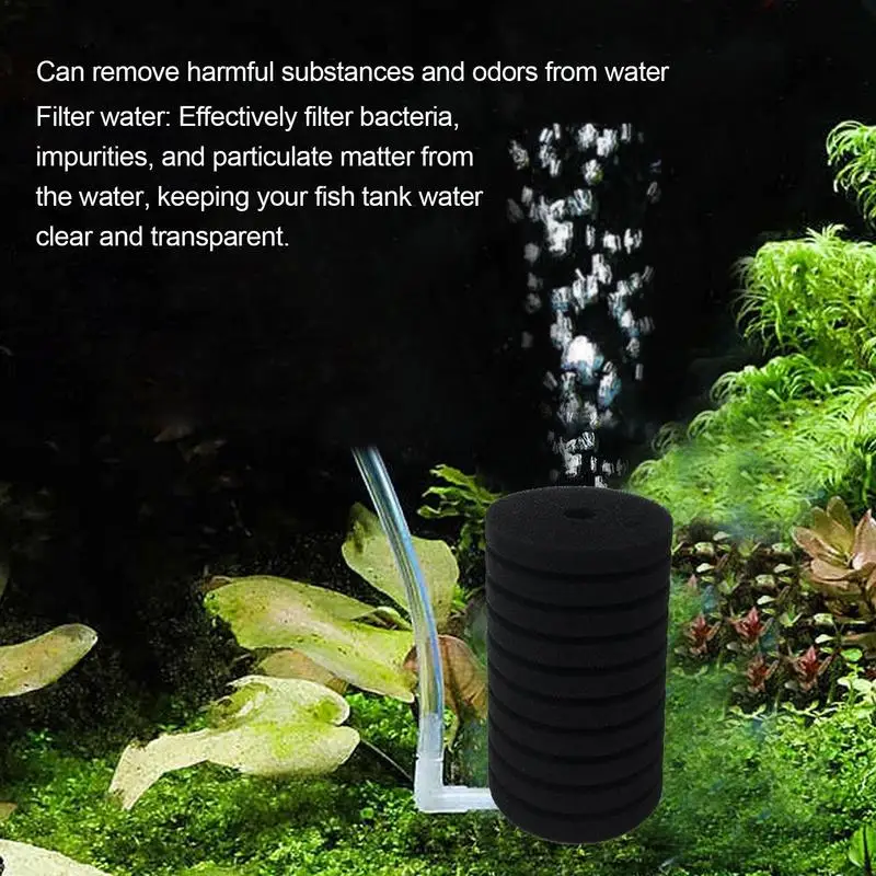 Fish Tank Sponge Filter Pads Cartridges and Sponge Foam Filter Pump Replacement Carbon Filter Fish Intake Saltwater Freshwater