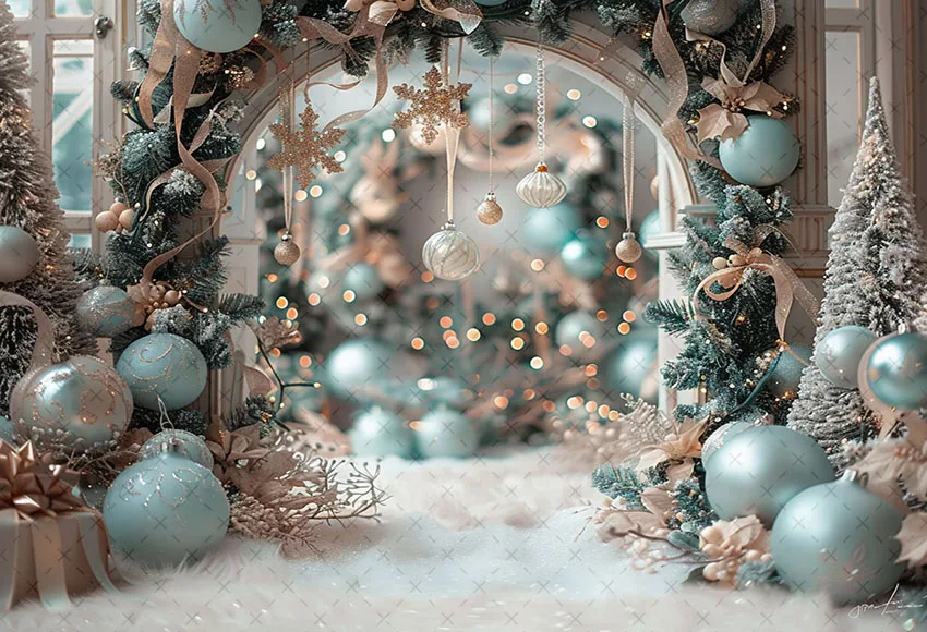 Mehofond Photography Background Christmas Winter Wonderland Arch Xmas Tree Children Family Portrait Decor Backdrop Photo Studio