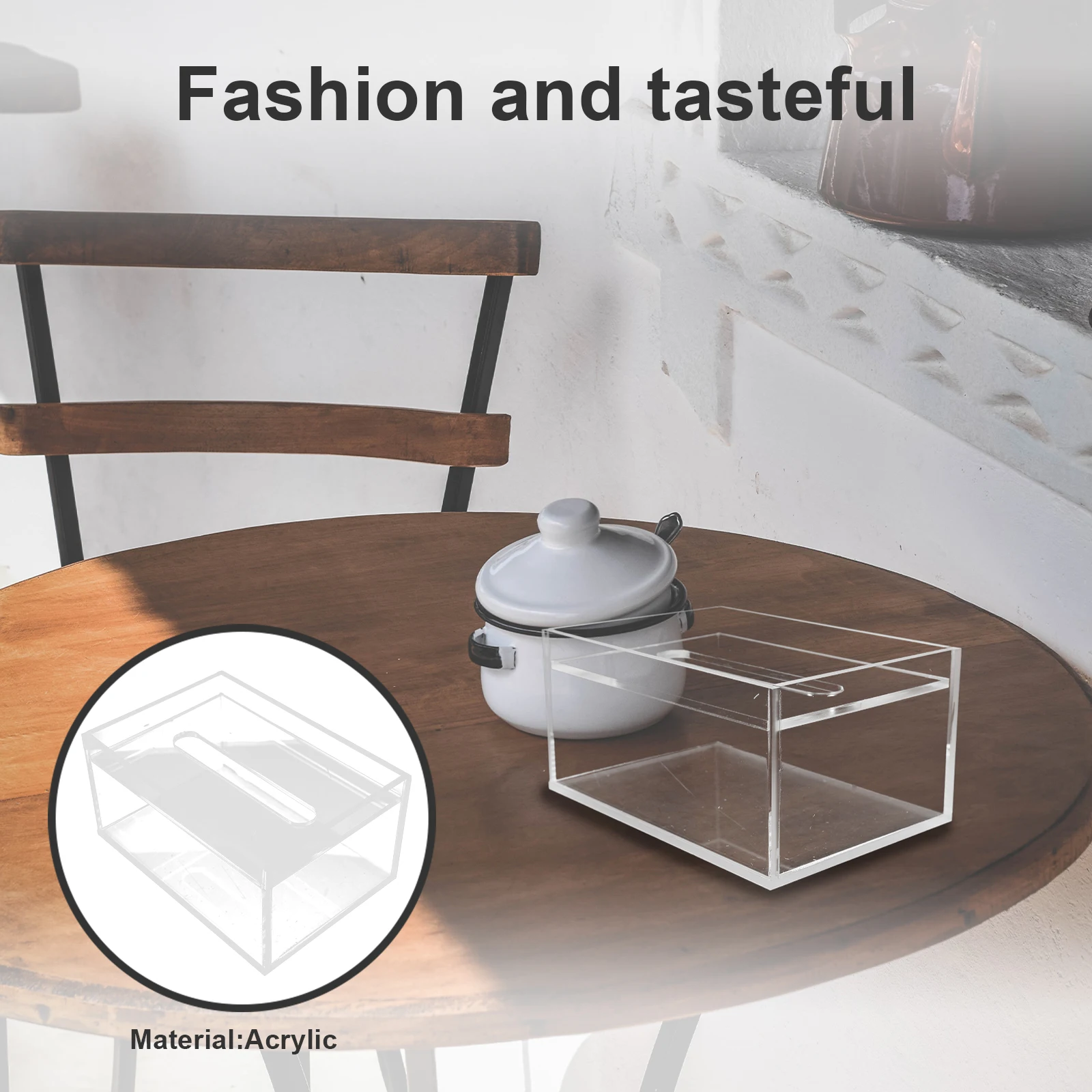 

Clear Acrylic Tissue Box Transparent Desktop Organizer Household Storage Container For Bathroom Bedroom Living Room Modern
