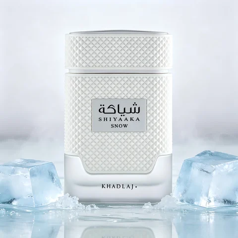Khadlaj Shiyaaka Snow Eau De Parfum Spray 3.4oz - Long-Lasting Citrusy Woody Spicy Aromatic Fragrance for Men