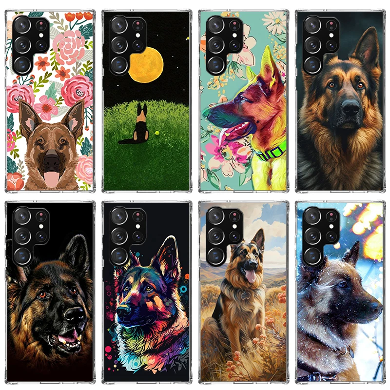 German Shepherd Dog Phone Case for Samsung Galaxy S24 S23 S22 Plus S21 FE S20 Ultra S10 S10E S9 S8 + Soft Cover Print Fundas